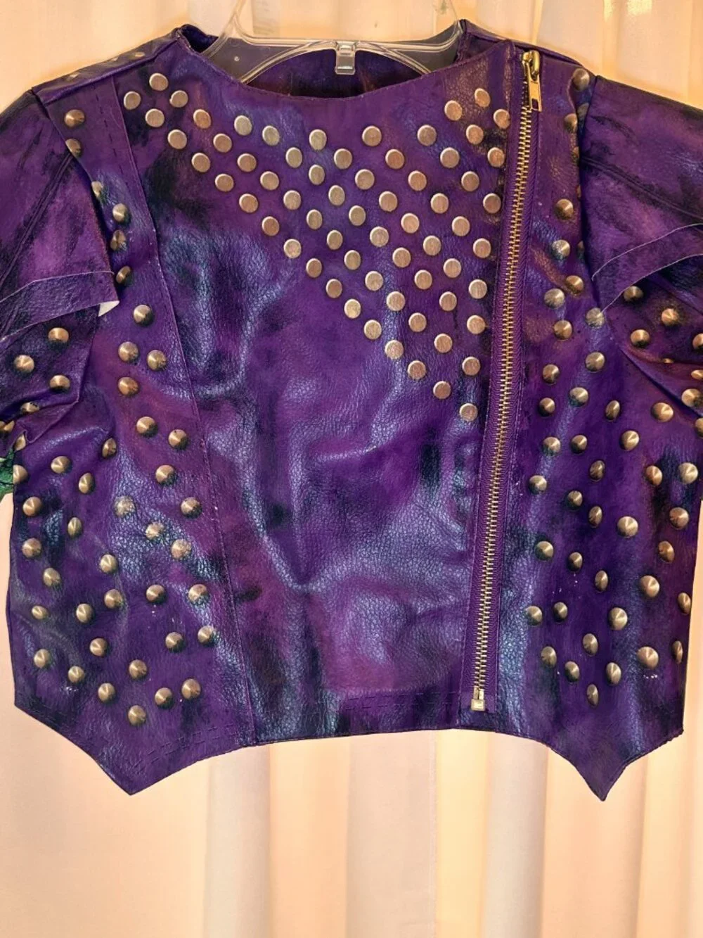 Disney Store Descendants Mal Full Zip Faux Leather Costume Jacket Size 7/8 - Picture 4 of 12
